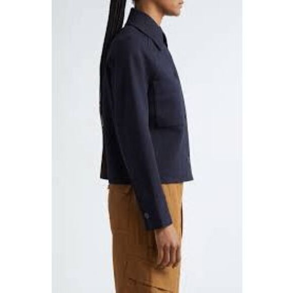 VINCE $345 Cotton Blend Chore Jacket Coastal Blue women's Large NEW - Picture 4 of 12